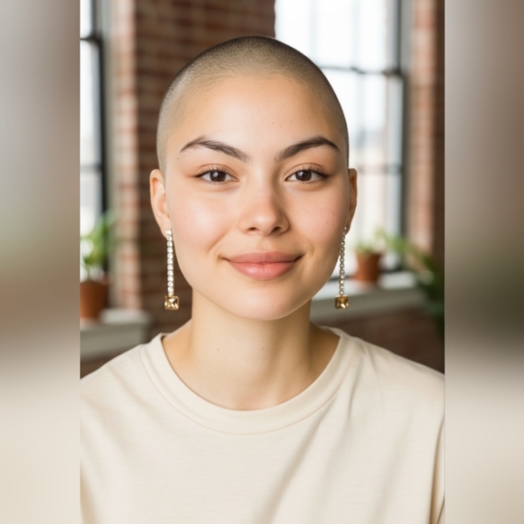 Jewelry - Women's rhinestone and gold earrings